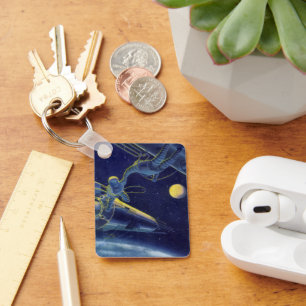 Chaveiro Vintage Science Fiction Astronauts in Outer Space