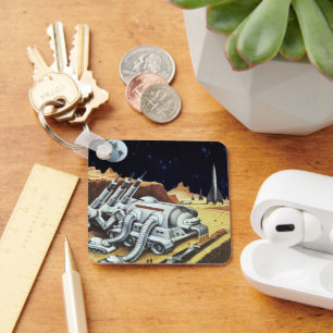 Chaveiro Vintage Science Fiction, Estação Espacial na Lua