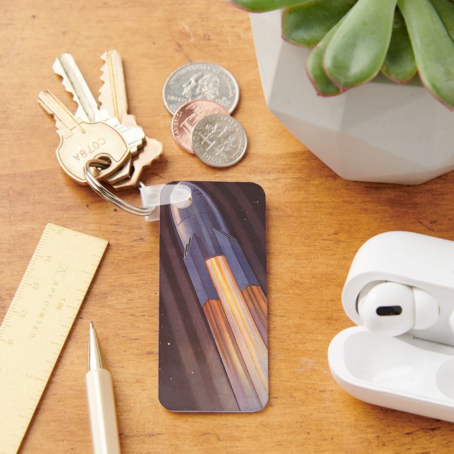 Chaveiro Vintage Science Fiction Space Ship Rockets (Mesa)