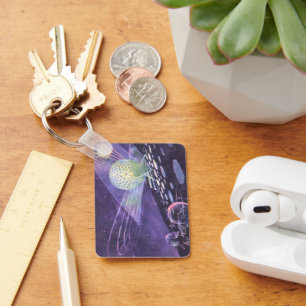 Chaveiro Vintage Science Fiction, um orbe brilhante com Ali