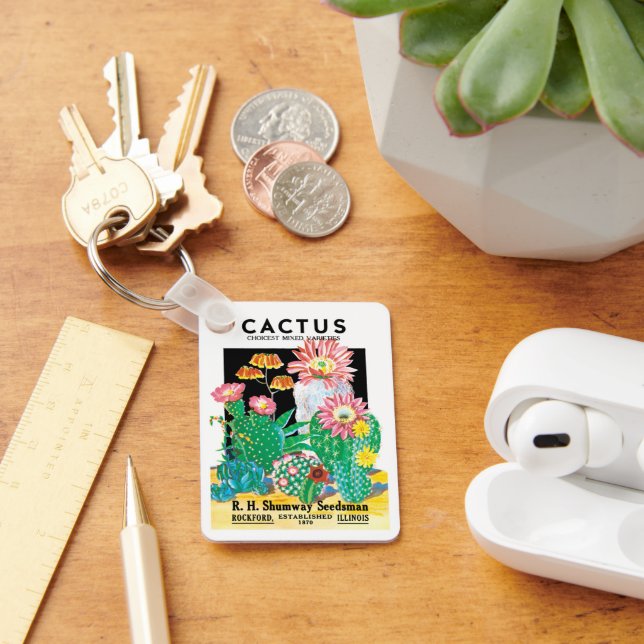 Chaveiro Vintage Seed Packet Label Art Desert Cactus (Mesa)