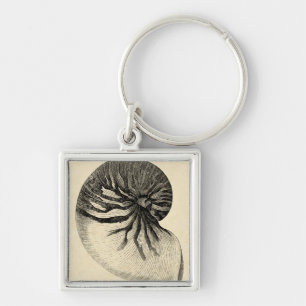 Chaveiro Vintage - Shell de Conch Preto e Branco