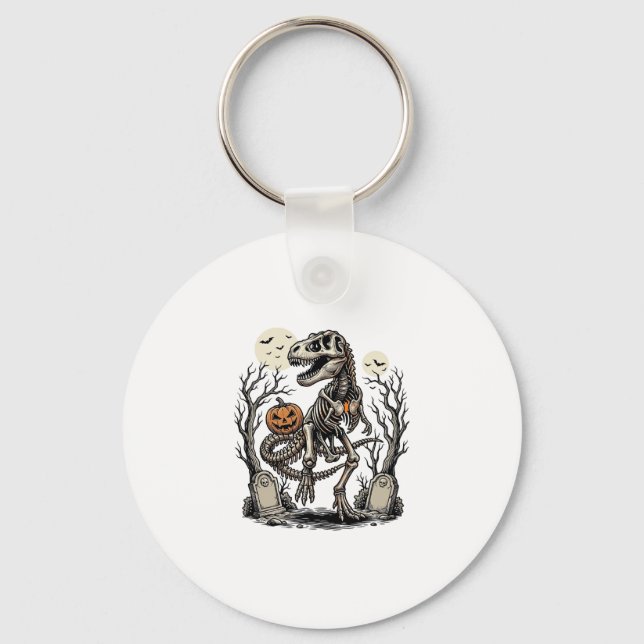 Chaveiro Vintage Skeleton Dinosaur Halloween Graveyard Desi (Frente)