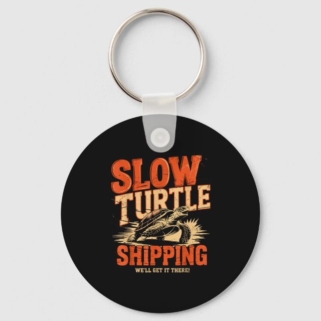 Chaveiro Vintage Slow Turtle Shipng - Funny Delivery Servic (Frente)