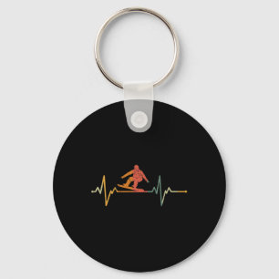 Chaveiro Vintage Snowboarder Gift Heartbeat Snowboardin