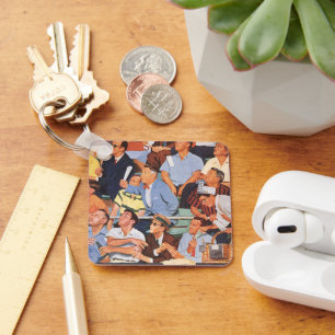 Chaveiro Vintage Sports Baseball Fans assistindo um jogo