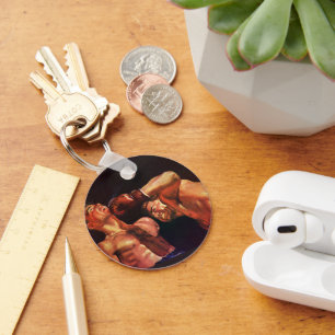 Chaveiro Vintage Sports Boxers, Boxers Punindo a Luta