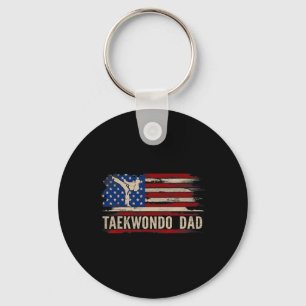 Chaveiro Vintage Taekwondo Pai Americano Flag Desenvolve
