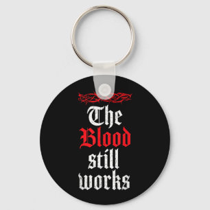 Chaveiro Vintage The Blood Works Citação Cristã Jesus