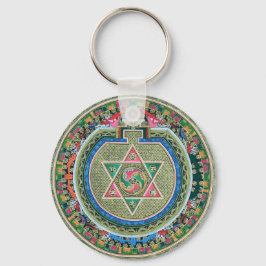 Chaveiro Vintage Tibetano - Budismo tantrico Mandala Thangk