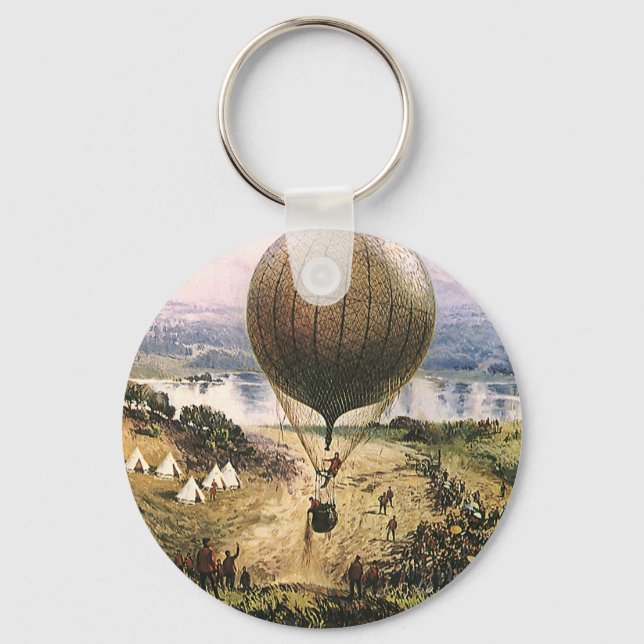 Chaveiro Vintage Transportation, Hot Air Balloon Dirigibles (Frente)