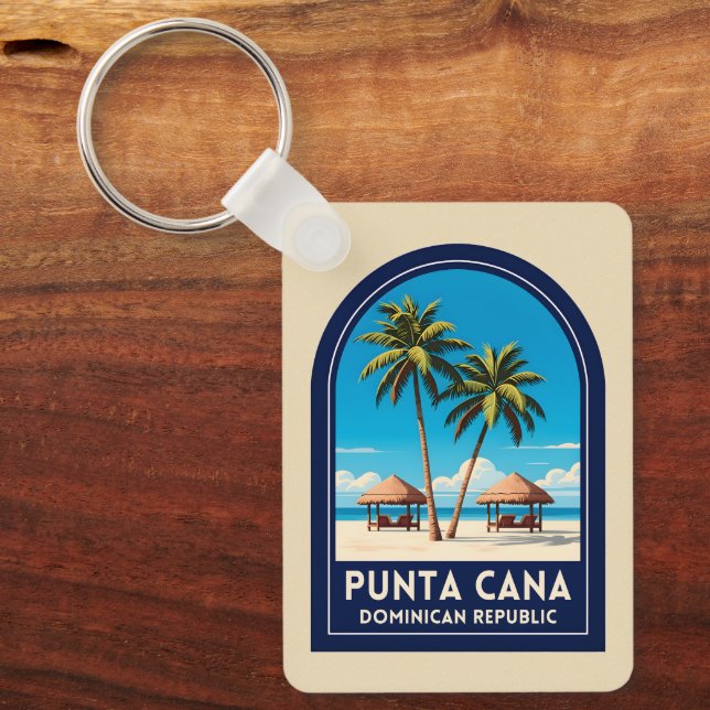 Chaveiro Vintage Travel Punta Cana Dominican Republic Retro (Frente)