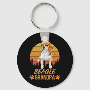 Chaveiro Vintage Tricolor Beagle Dog Avô Paw Pai Padre