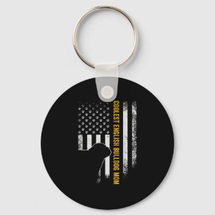 Chaveiro Vintage USA American Flag Coolest English Buldog