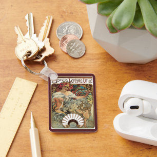 Chaveiro Vintage Victorian Art Nouveau por Alphonse Mucha