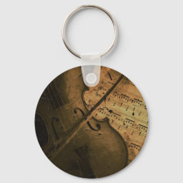 Chaveiro Vintage Violin and Music Sheet