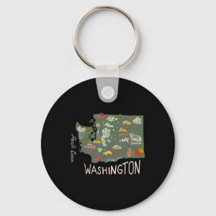 Chaveiro Vintage Washington Evergreen State Seattle Pacífic