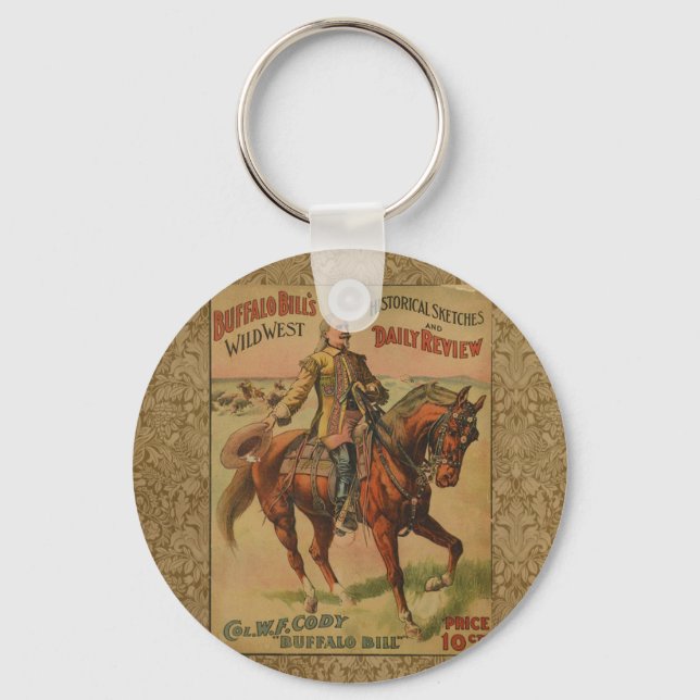 Chaveiro Vintage Western Buffalo Bill Wild West Show Poster (Frente)