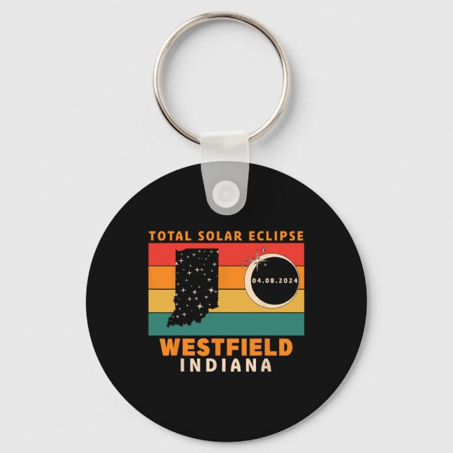 Chaveiro Vintage Westfield Indiana Total Eclipse Solar 2024 (Frente)