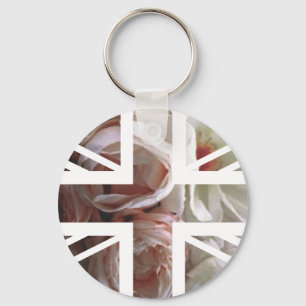 Chaveiro Vintage White Rose Union Jack British(UK) Flag