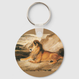 Chaveiro Vintage Wild Animais, Leão Africano na Savana