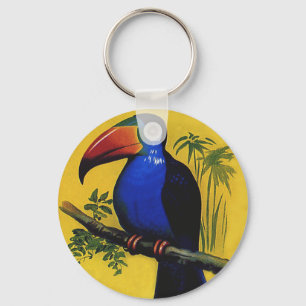 Chaveiro Vintage Wild Animal Birds, Tropical Toucan in Tree