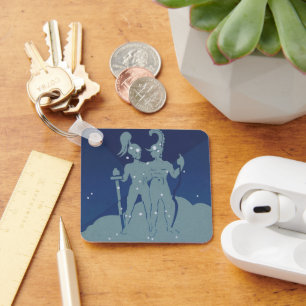 Chaveiro Vintage Zodiac Astrology Gemini Constelação Gêm