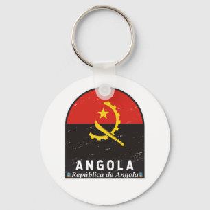 Chaveiro Vintagem com desgaste do emblema de Angola