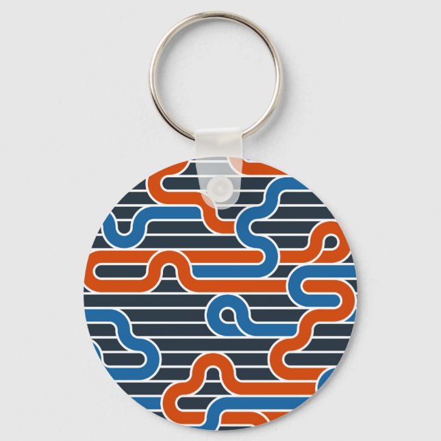 Chaveiro Vintagem de Linhas Torcidas Geométricas (Frente)