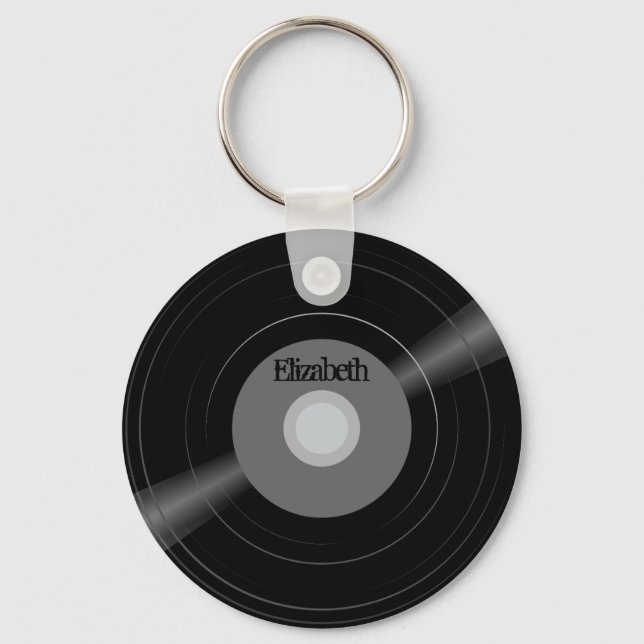Chaveiro Vinyl Record Name Monograma Student Gift (Frente)
