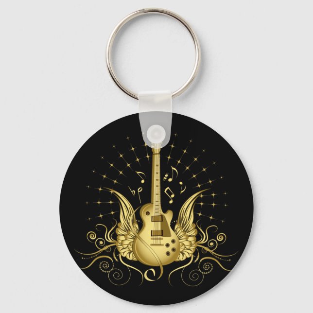Chaveiro Violão com asa ouro (Frente)