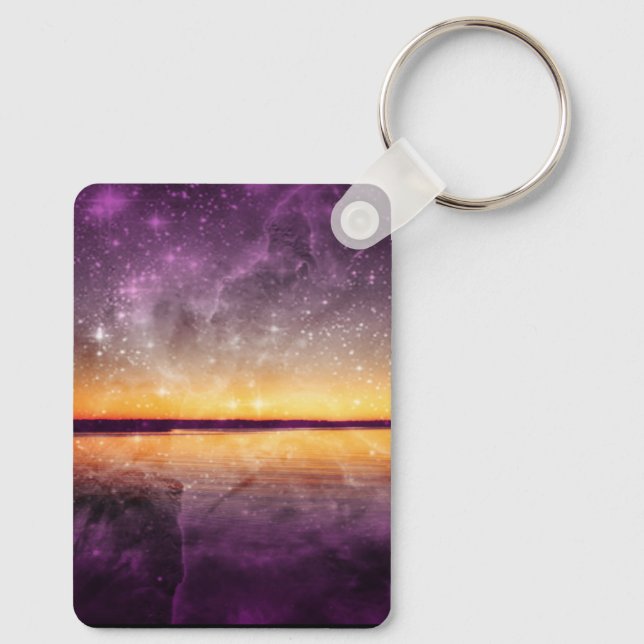 Chaveiro Violet Stars e Sunset Lake Placa de Identificação (Verso)