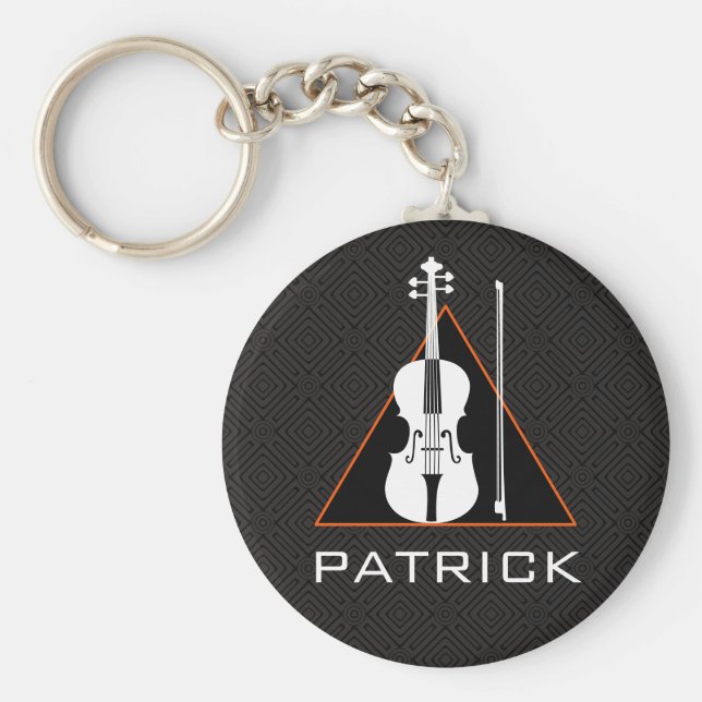 Chaveiro Violin minimal negative space Modern Violinist (Frente)