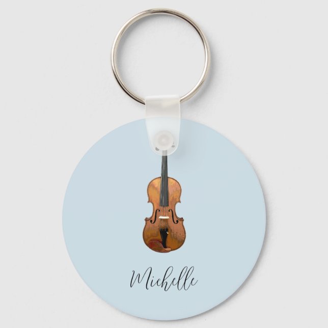 Chaveiro Violino Musical Azul Cuto (Frente)