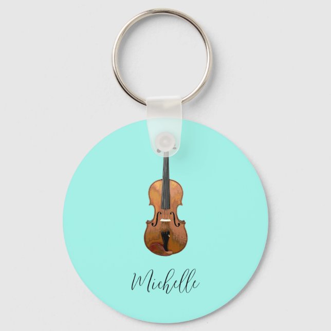 Chaveiro Violino Musical Trendy Teal Green (Frente)