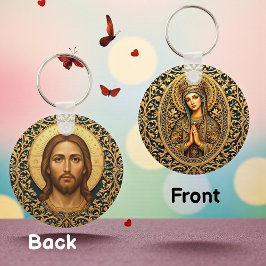 Chaveiro Virgem Maria Reverência Dourada