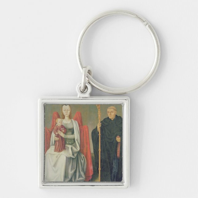 Chaveiro Virgin e criança com St. Benedict (Frente)