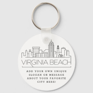 Chaveiro Virginia Beach Estilizou Skyline   Slogan Personal