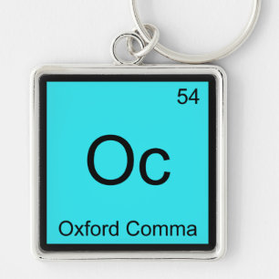 Chaveiro Vírgula de Oxford - Símbolo de Elemento Químico Oc