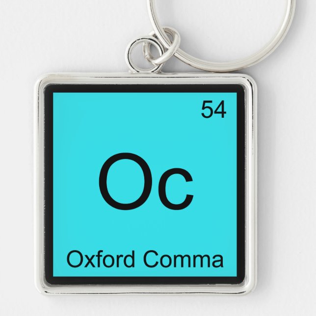 Chaveiro Vírgula de Oxford - Símbolo de Elemento Químico Oc (Frente)