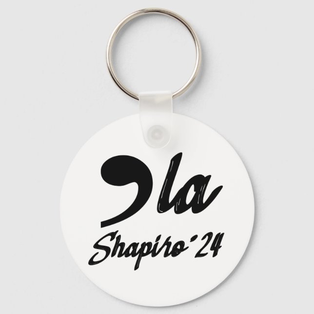 Chaveiro Vírgula-La Kamala Harris Shapiro 2024 Cursivo (Frente)