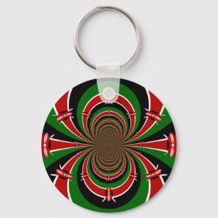 Chaveiro Visão Vibrante do Quênia: Arte Espelhada de Bandei