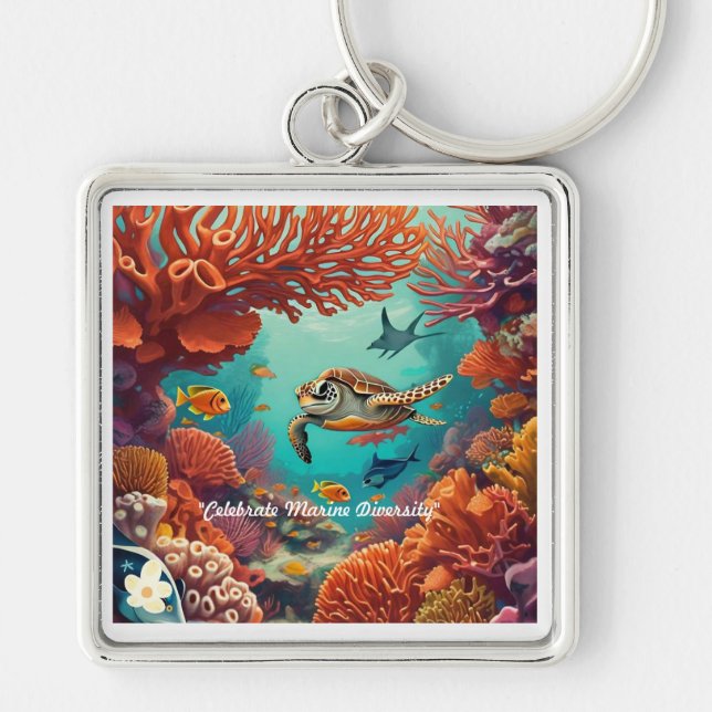 Chaveiro "Visões de coral" (Frente)