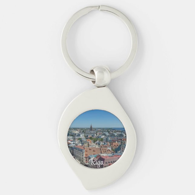 Chaveiro Vista da cidade antiga de Riga de cima (Frente)