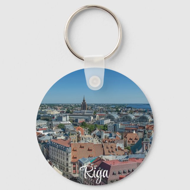 Chaveiro Vista da cidade antiga de Riga de cima (Frente)