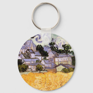 Chaveiro Vista de Auvers com Igreja por Vincent van Gogh