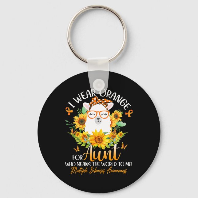 Chaveiro Vista Laranja Para Minha Tia Sra. Awarness Llama S (Frente)