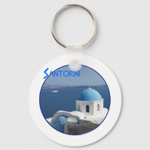 Chaveiro Vistas da Igreja em Santorini, Grécia