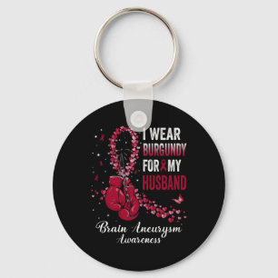 Chaveiro Visto Burgundy Para Meu Marido Cérebro Aneurysm Aw