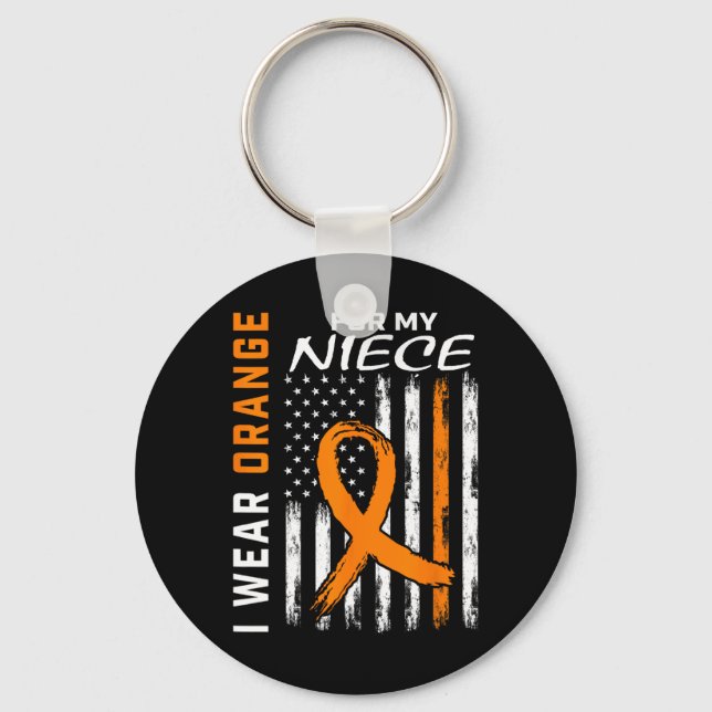 Chaveiro Visto Orange Niece Multiple Sclerose Ms Flag Gifts (Frente)